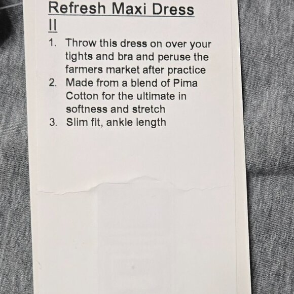 Lululemon Sz 2 Womens Grey Refresh Maxi Dress - Picture 3 of 6
